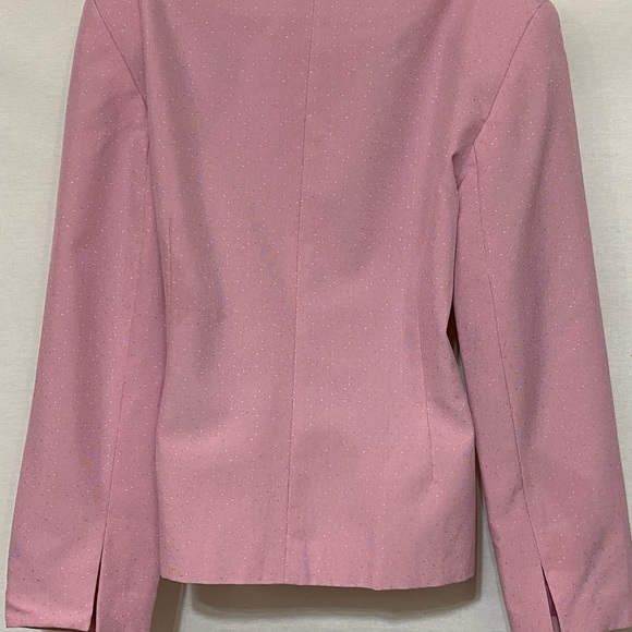 E-32 Sag Harbor PLUS SIZE 16 Pink Dotted Blazer Suit Jacket - Picture 7 of 15